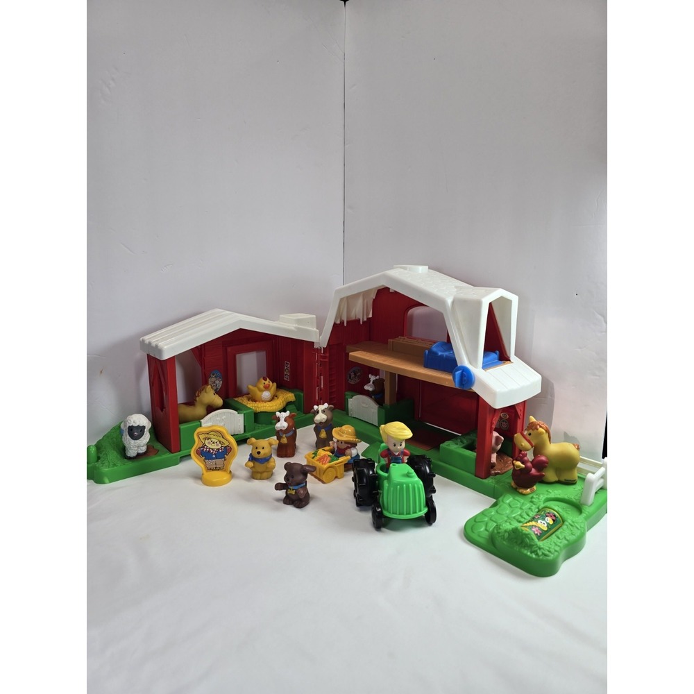 Fisher Price Little People Animal Sounds Farm Barn Tractor Figures Tested Works